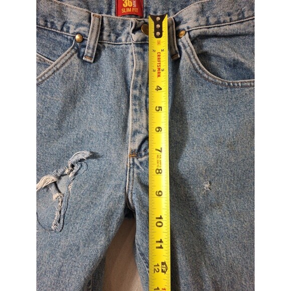 Wrangler Cowboy Cut Men’s Jeans 30x34 Slim Fit Blue Denim 36MWZ Stretch Western - Picture 3 of 13